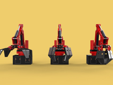 ARM LOADER LIFTING CRANE GRABBER GRAPPLE HOOK JAW TONG HOOK AUTO 3D Model