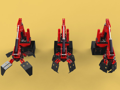 ARM LOADER LIFTING CRANE GRABBER GRAPPLE HOOK JAW TONG HOOK AUTO 3D Model