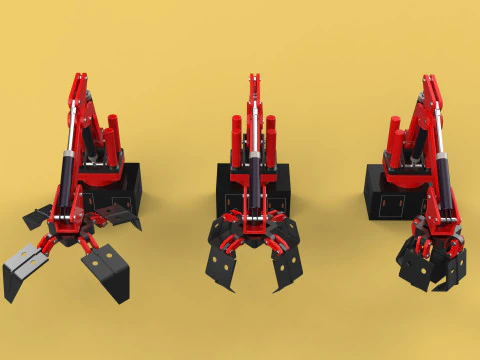 ARM LOADER LIFTING CRANE GRABBER GRAPPLE HOOK JAW TONG HOOK AUTO 3D Model