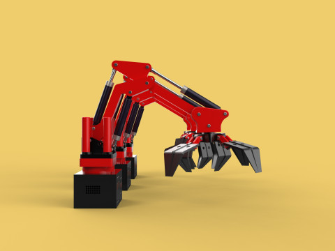 ARM LOADER LIFTING CRANE GRABBER GRAPPLE HOOK JAW TONG HOOK AUTO 3D Model