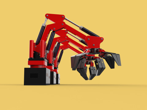 ARM LOADER LIFTING CRANE GRABBER GRAPPLE HOOK JAW TONG HOOK AUTO 3D Model