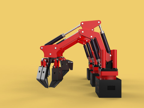 ARM LOADER LIFTING CRANE GRABBER GRAPPLE HOOK JAW TONG HOOK AUTO 3D Model