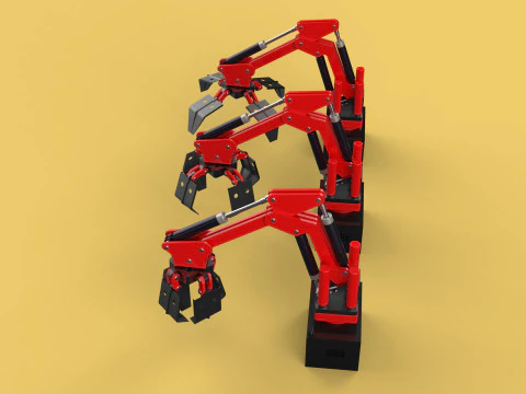 ARM LOADER LIFTING CRANE GRABBER GRAPPLE HOOK JAW TONG HOOK AUTO 3D Model