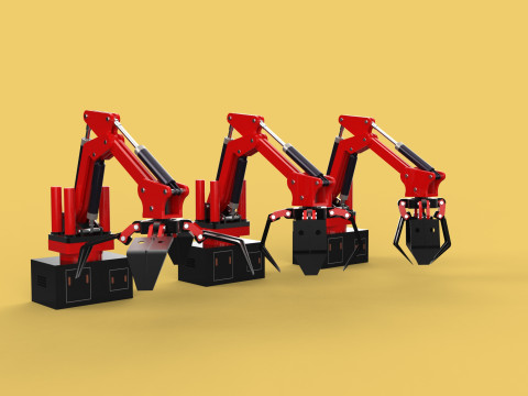 ARM LOADER LIFTING CRANE GRABBER GRAPPLE HOOK JAW TONG HOOK AUTO 3D Model