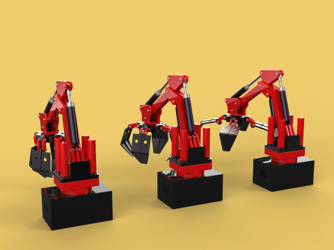 ARM LOADER LIFTING CRANE GRABBER GRAPPLE HOOK JAW TONG HOOK AUTO 3D Model