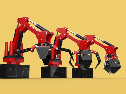 ARM LOADER LIFTING CRANE GRABBER GRAPPLE HOOK JAW TONG HOOK AUTO 3D Model