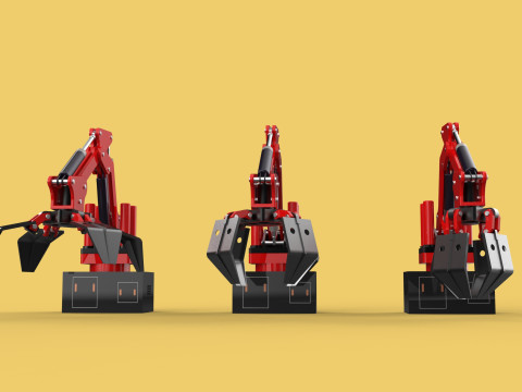 ARM LOADER LIFTING CRANE GRABBER GRAPPLE HOOK JAW TONG HOOK AUTO 3D Model
