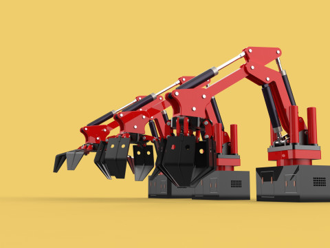 ARM LOADER LIFTING CRANE GRABBER GRAPPLE HOOK JAW TONG HOOK AUTO 3D Model