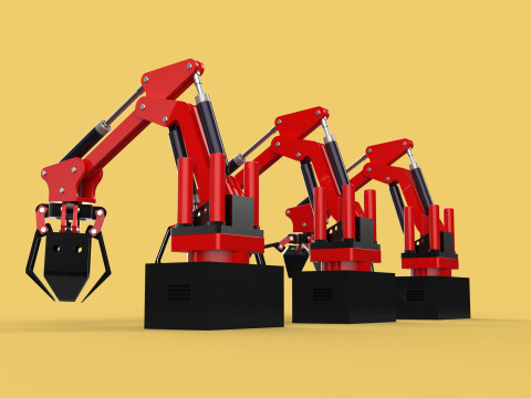 ARM LOADER LIFTING CRANE GRABBER GRAPPLE HOOK JAW TONG HOOK AUTO 3D Model