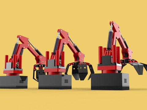 ARM LOADER LIFTING CRANE GRABBER GRAPPLE HOOK JAW TONG HOOK AUTO 3D Model