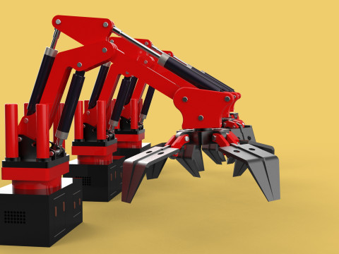 ARM LOADER LIFTING CRANE GRABBER GRAPPLE HOOK JAW TONG HOOK AUTO 3D Model