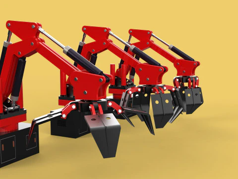 ARM LOADER LIFTING CRANE GRABBER GRAPPLE HOOK JAW TONG HOOK AUTO 3D Model