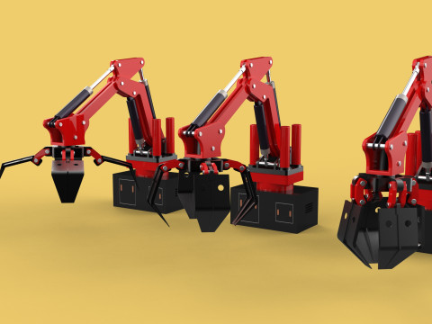 ARM LOADER LIFTING CRANE GRABBER GRAPPLE HOOK JAW TONG HOOK AUTO 3D Model