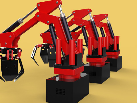 ARM LOADER LIFTING CRANE GRABBER GRAPPLE HOOK JAW TONG HOOK AUTO 3D Model