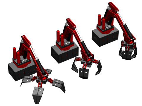 ARM LOADER LIFTING CRANE GRABBER GRAPPLE HOOK JAW TONG HOOK AUTO 3D Model