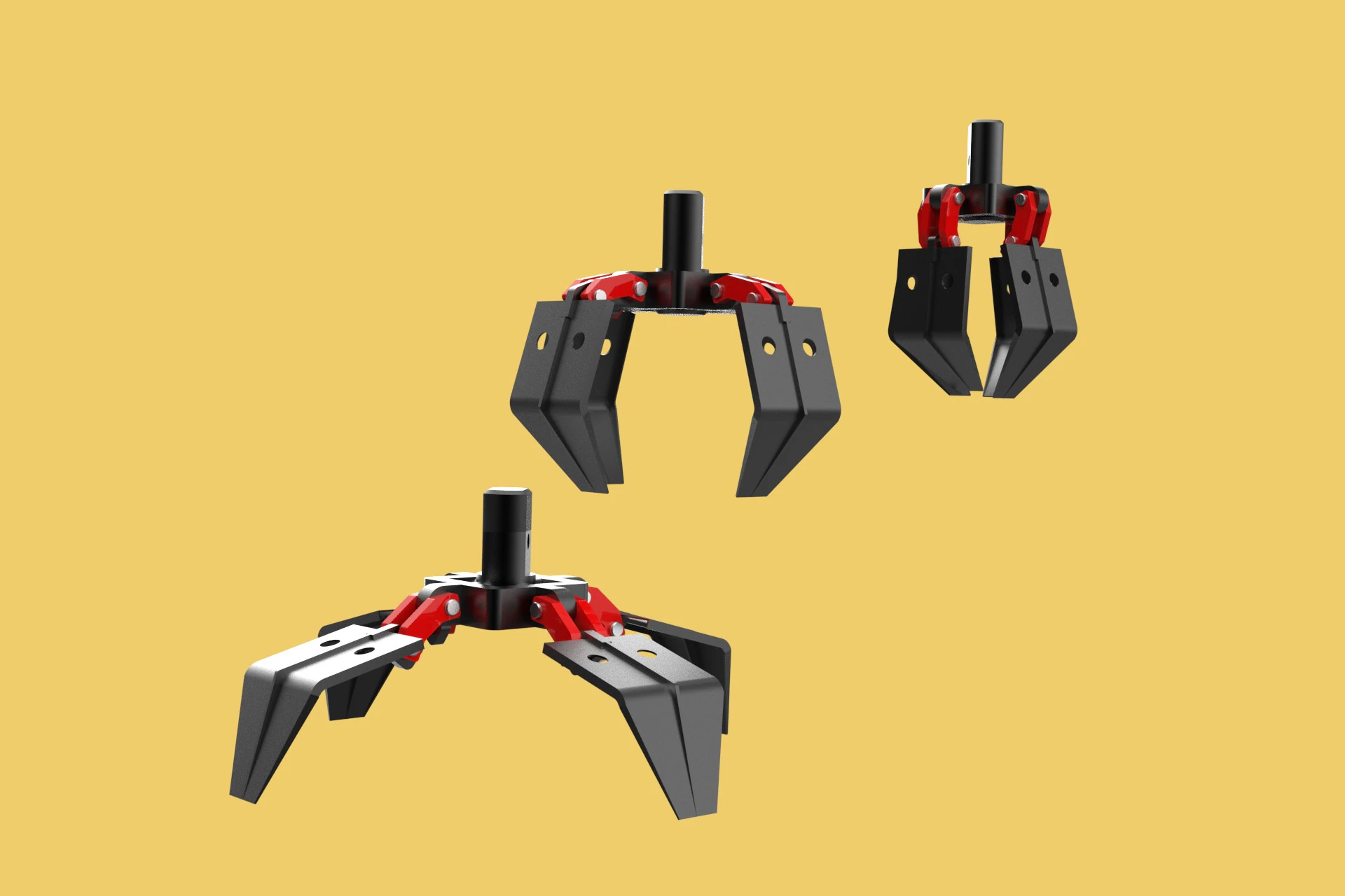 CRANE ATTACHMENT ARM GRABBER GRAPPLE HOOK JAW TONG CRAWLER HOOK 3D Model .c4d .max .obj .3ds .fbx .stl .blend 