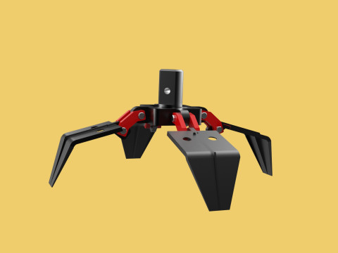 CRANE ATTACHMENT ARM GRABBER GRAPPLE HOOK JAW TONG CRAWLER HOOK 3D Model