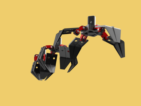 CRANE ATTACHMENT ARM GRABBER GRAPPLE HOOK JAW TONG CRAWLER HOOK 3D Model