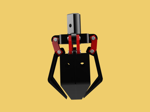 CRANE ATTACHMENT ARM GRABBER GRAPPLE HOOK JAW TONG CRAWLER HOOK 3D Model