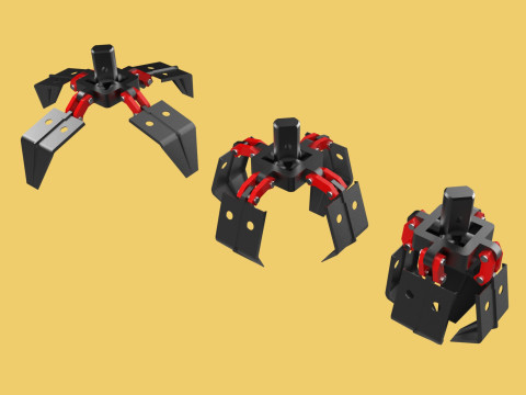 CRANE ATTACHMENT ARM GRABBER GRAPPLE HOOK JAW TONG CRAWLER HOOK 3D Model