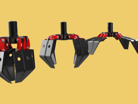 CRANE ATTACHMENT ARM GRABBER GRAPPLE HOOK JAW TONG CRAWLER HOOK 3D Model