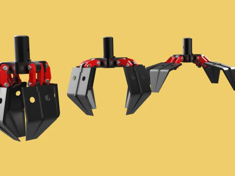 CRANE ATTACHMENT ARM GRABBER GRAPPLE HOOK JAW TONG CRAWLER HOOK 3D Model