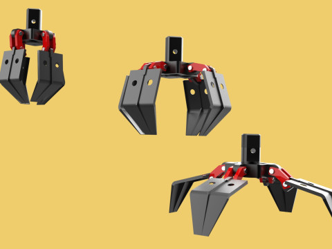 CRANE ATTACHMENT ARM GRABBER GRAPPLE HOOK JAW TONG CRAWLER HOOK 3D Model