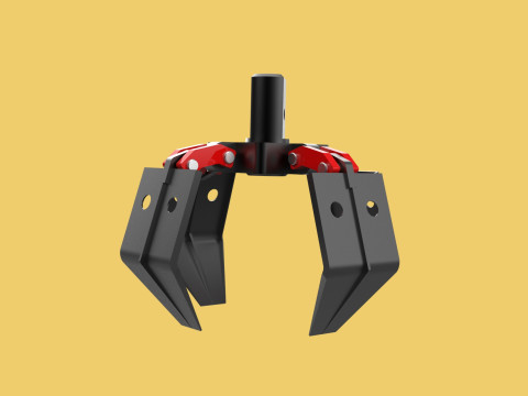 CRANE ATTACHMENT ARM GRABBER GRAPPLE HOOK JAW TONG CRAWLER HOOK 3D Model