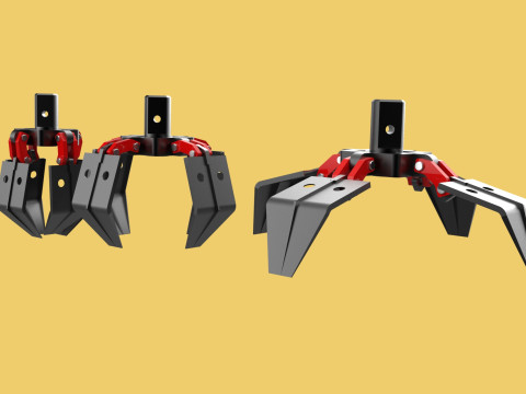 CRANE ATTACHMENT ARM GRABBER GRAPPLE HOOK JAW TONG CRAWLER HOOK 3D Model