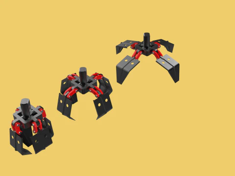 CRANE ATTACHMENT ARM GRABBER GRAPPLE HOOK JAW TONG CRAWLER HOOK 3D Model