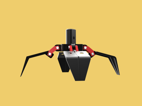 CRANE ATTACHMENT ARM GRABBER GRAPPLE HOOK JAW TONG CRAWLER HOOK 3D Model