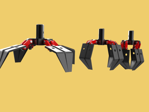 CRANE ATTACHMENT ARM GRABBER GRAPPLE HOOK JAW TONG CRAWLER HOOK 3D Model