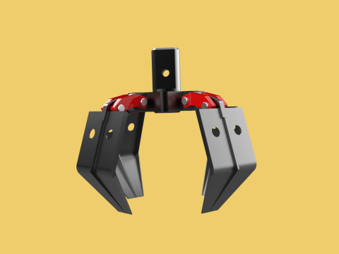 CRANE ATTACHMENT ARM GRABBER GRAPPLE HOOK JAW TONG CRAWLER HOOK 3D Model