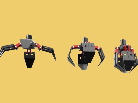 CRANE ATTACHMENT ARM GRABBER GRAPPLE HOOK JAW TONG CRAWLER HOOK 3D Model