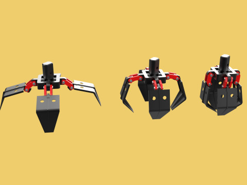 CRANE ATTACHMENT ARM GRABBER GRAPPLE HOOK JAW TONG CRAWLER HOOK 3D Model