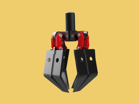 CRANE ATTACHMENT ARM GRABBER GRAPPLE HOOK JAW TONG CRAWLER HOOK 3D Model