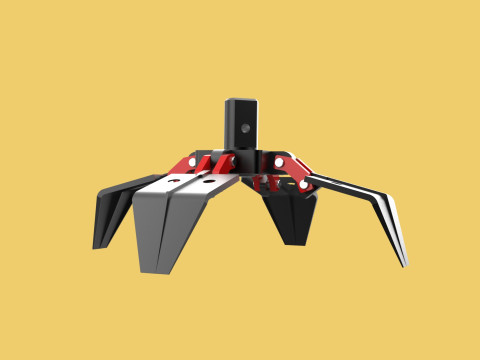 CRANE ATTACHMENT ARM GRABBER GRAPPLE HOOK JAW TONG CRAWLER HOOK 3D Model