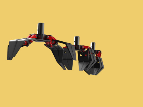 CRANE ATTACHMENT ARM GRABBER GRAPPLE HOOK JAW TONG CRAWLER HOOK 3D Model