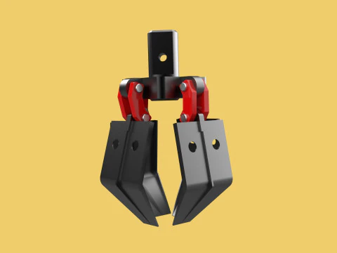 CRANE ATTACHMENT ARM GRABBER GRAPPLE HOOK JAW TONG CRAWLER HOOK 3D Model