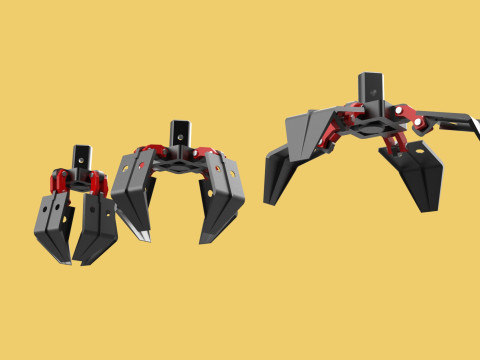 CRANE ATTACHMENT ARM GRABBER GRAPPLE HOOK JAW TONG CRAWLER HOOK 3D Model