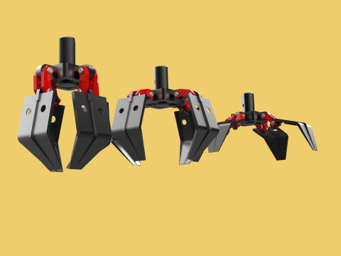 CRANE ATTACHMENT ARM GRABBER GRAPPLE HOOK JAW TONG CRAWLER HOOK 3D Model