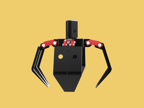 CRANE ATTACHMENT ARM GRABBER GRAPPLE HOOK JAW TONG CRAWLER HOOK 3D Model