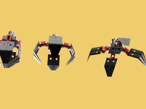 CRANE ATTACHMENT ARM GRABBER GRAPPLE HOOK JAW TONG CRAWLER HOOK 3D Model