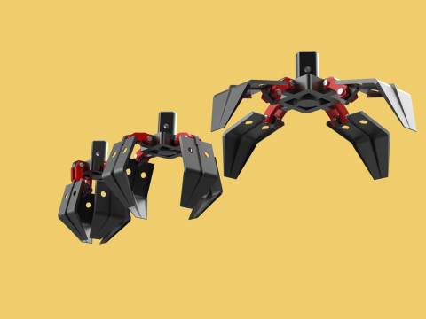 CRANE ATTACHMENT ARM GRABBER GRAPPLE HOOK JAW TONG CRAWLER HOOK 3D Model