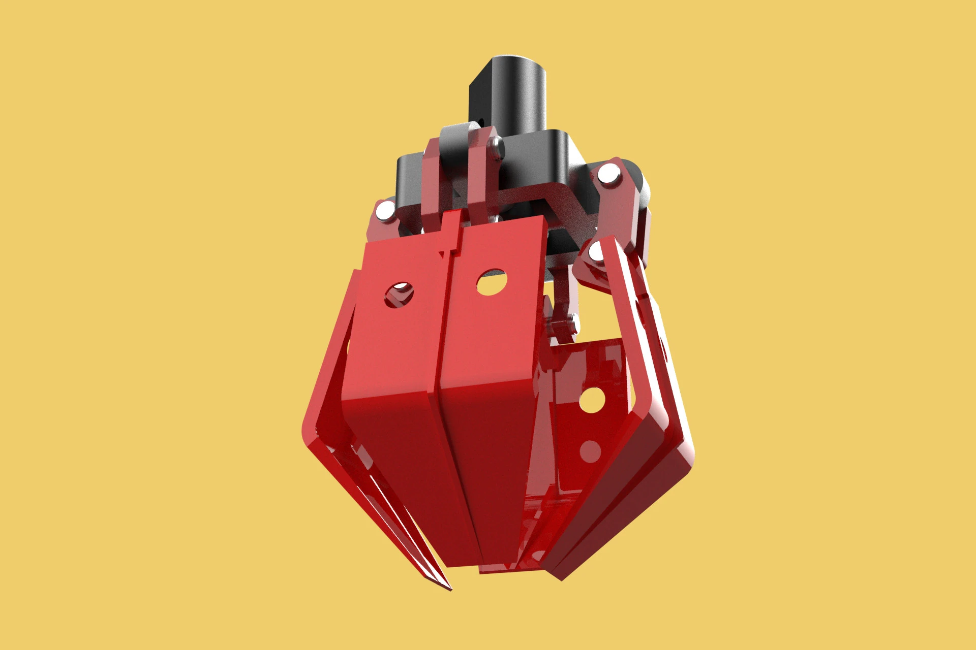 PALM OIL FRUIT CRANE ATTACHMENT ARM LOADER LIFTING GRABBER JAWS 3D Model .c4d .max .obj .3ds .fbx .stl .blend 