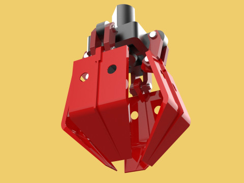 PALM OIL FRUIT CRANE ATTACHMENT ARM LOADER LIFTING GRABBER JAWS 3D 모델