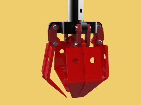 PALM OIL FRUIT CRANE ATTACHMENT ARM LOADER LIFTING GRABBER JAWS 3D 모델