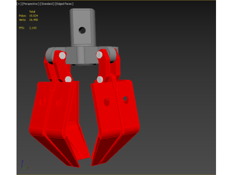 PALM OIL FRUIT CRANE ATTACHMENT ARM LOADER LIFTING GRABBER JAWS 3D 모델