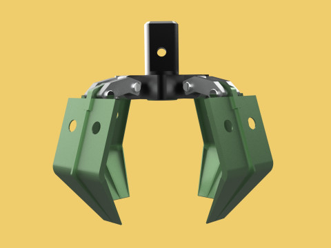 WOOD LOG TREE CRANE ATTACHMENT ARM LOADER LIFTING GRABBER JAWS 3D Model