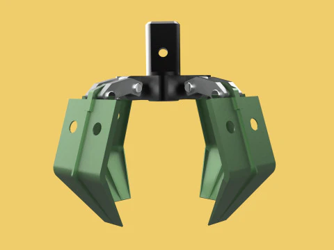 木材丸太クレーンアタッチメントアームローダーリフティンググラバージョー 3Dモデル